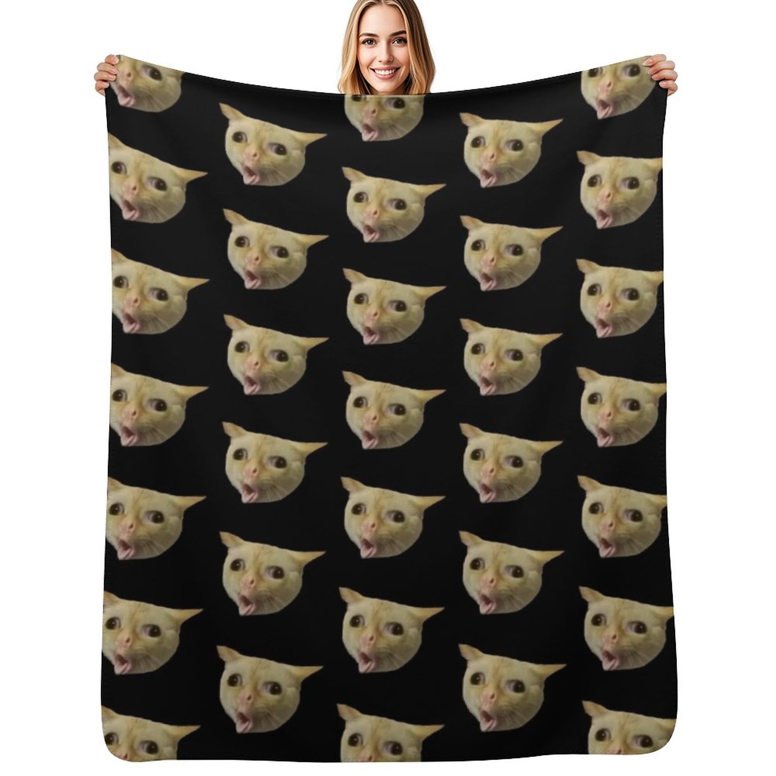 Anime Cosplay Meme - Selimut Sofa Anime Mewah Motif Kucing