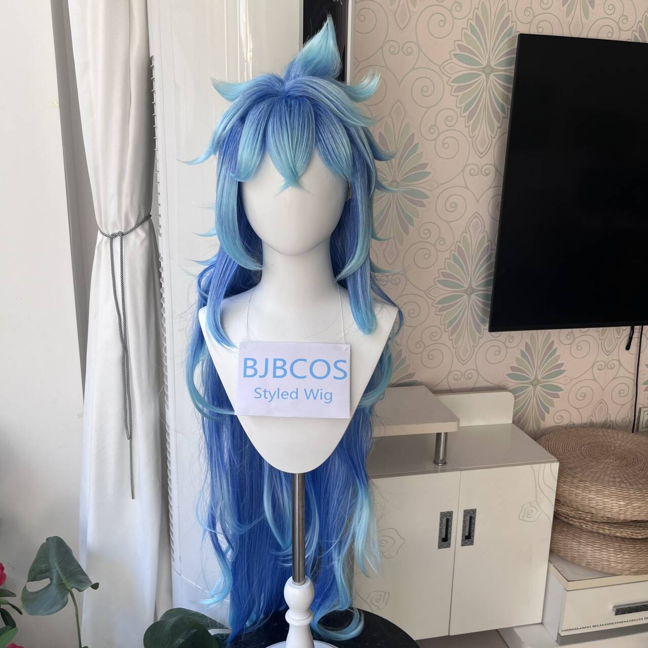 Anime Cosplay Blue Hair - [Wig Bergaya] Wig Cosplay Idia Wig