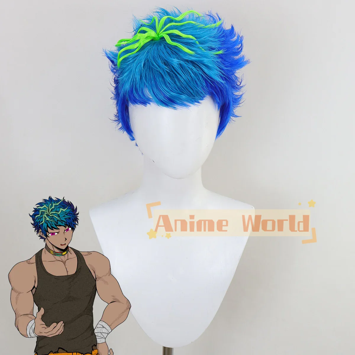 Anime Cosplay Blue Hair - Wig Cosplay Naomichi Kurumada Biru Hijau