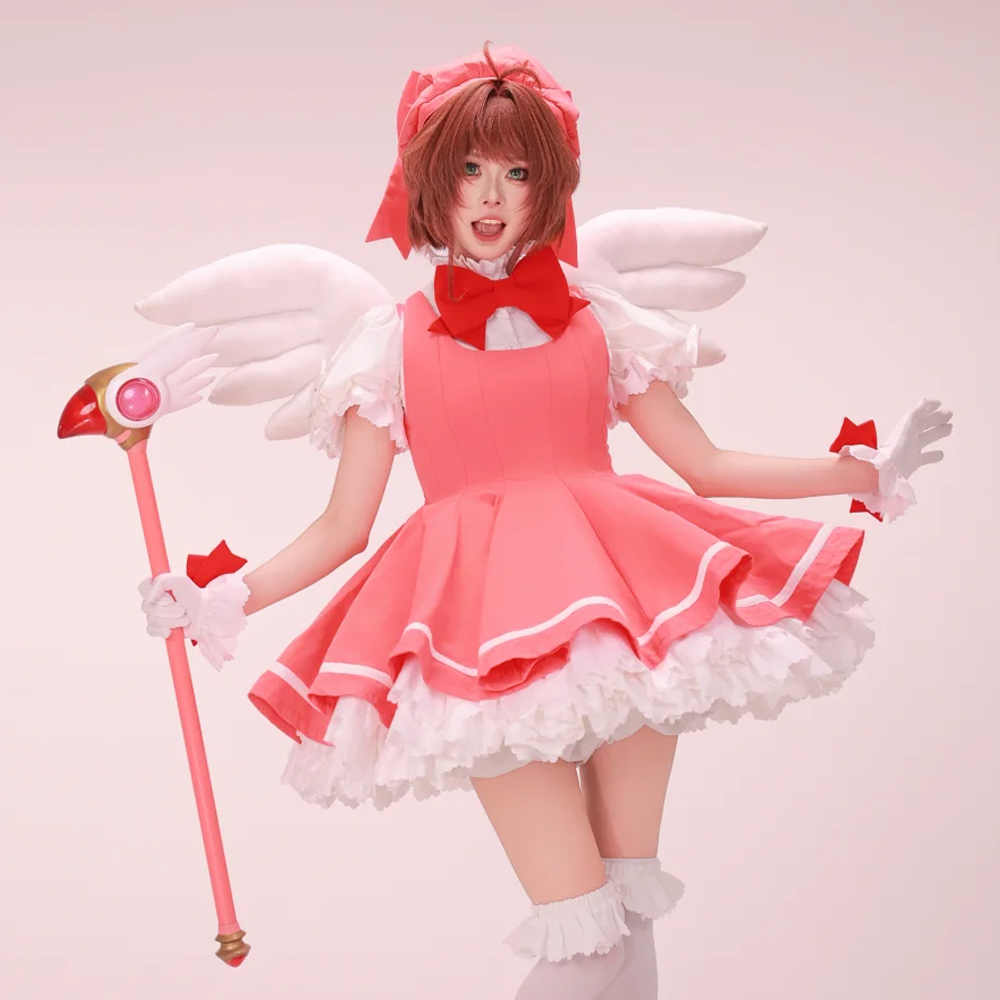Anime Cosplay Easy - Kostum Cosplay Kinomoto Sakura, Gaun Lolita