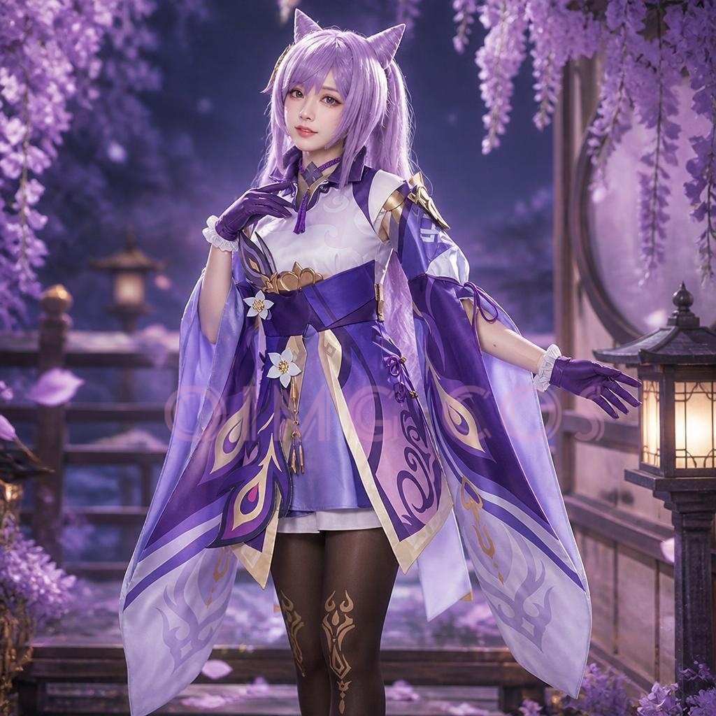 Anime Cosplay Jumpsuit - Kostum Cosplay Genshin Impact Keqing Seragam