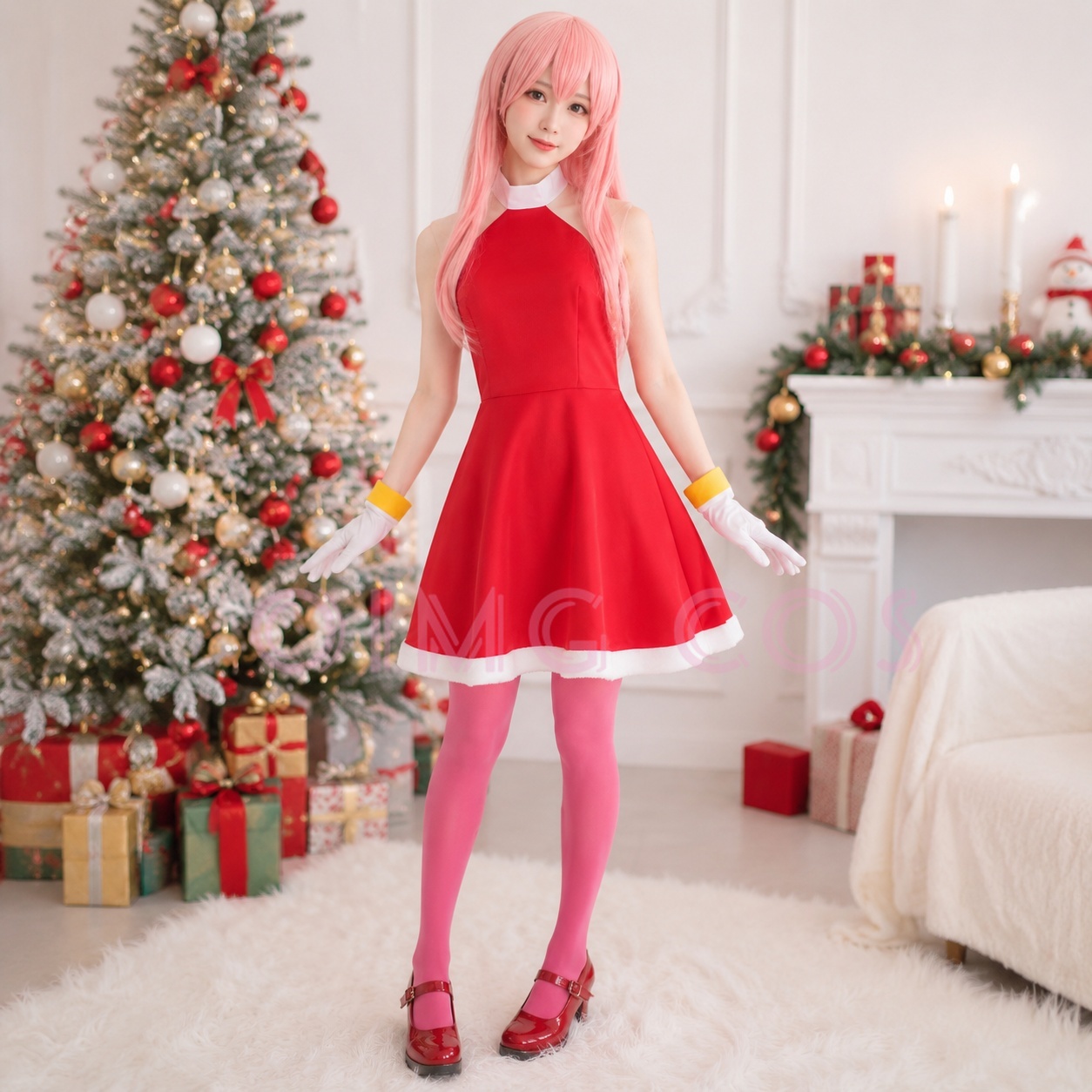 Anime Cosplay Female - Kostum Cosplay Amy Rose Seragam Karnaval
