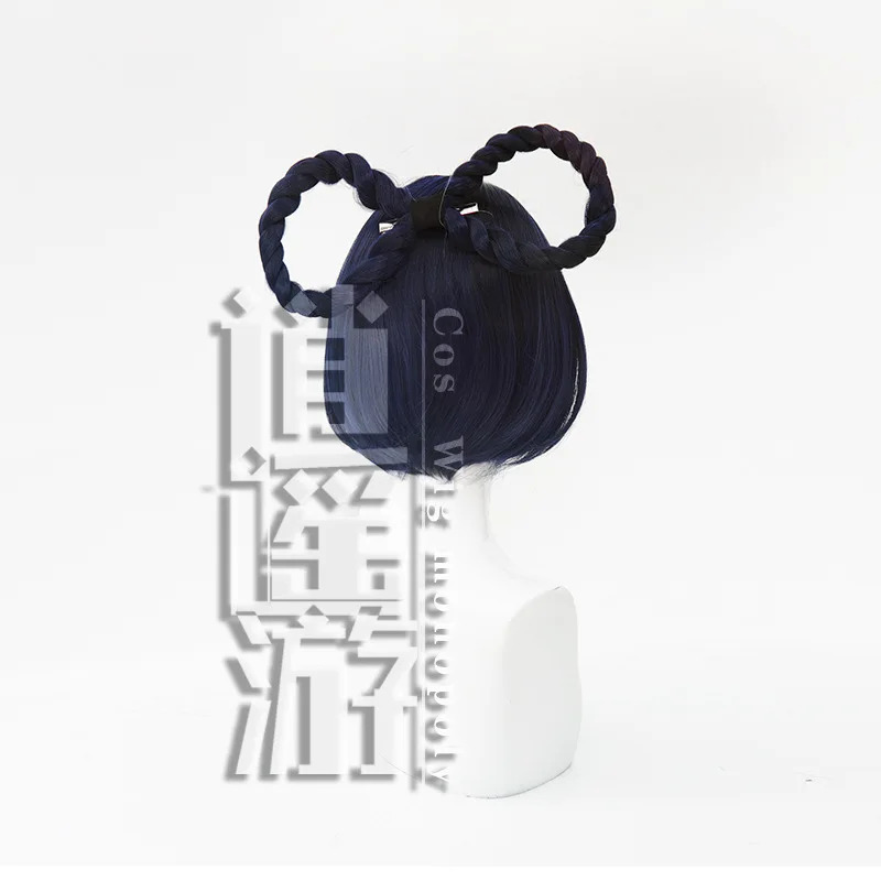 Anime Cosplay Blue Hair - Qq34Xiangling Cos 30CM Rambut Sintetis Tahan