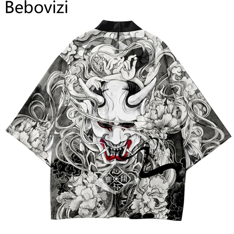 Asian Cosplay Anime - Baju Samurai Cetak Iblis, Baju Kimono