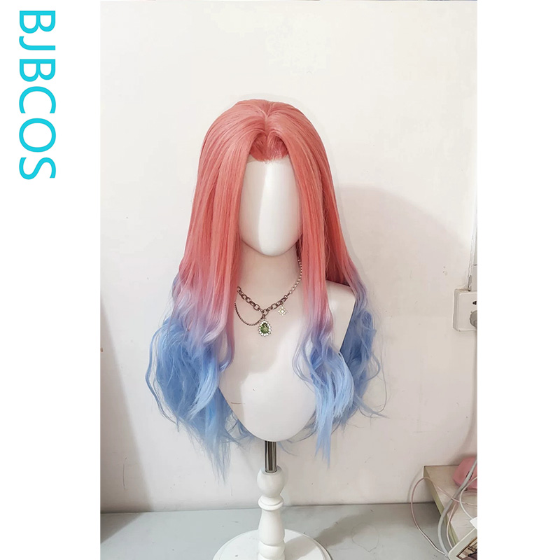 Anime Cosplay Blue Hair - Wig yang ditata ‌ Wig Cosplay