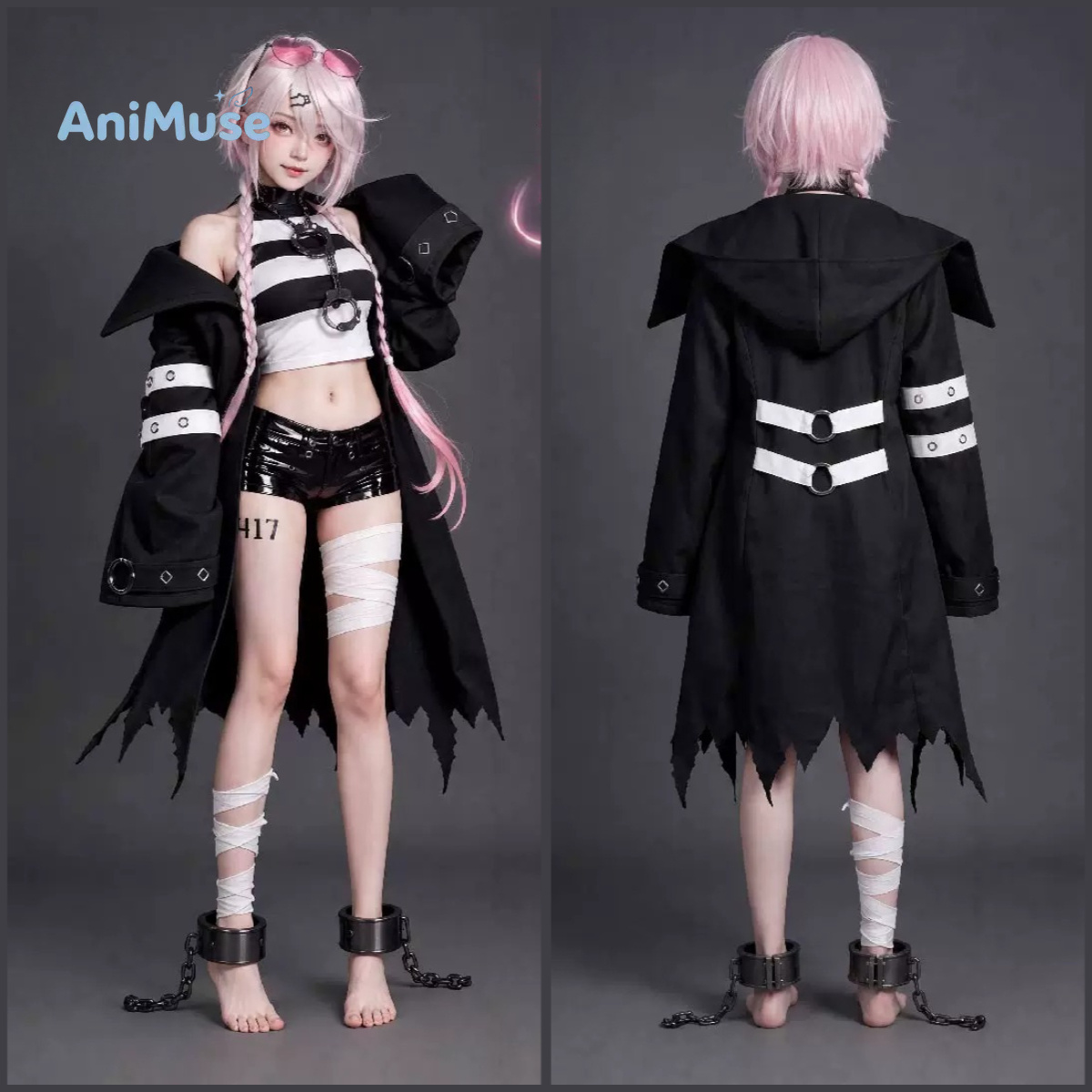 Cosplay Anime Black - Kostum Cosplay YouTuber Virtual Yuika Shiina,