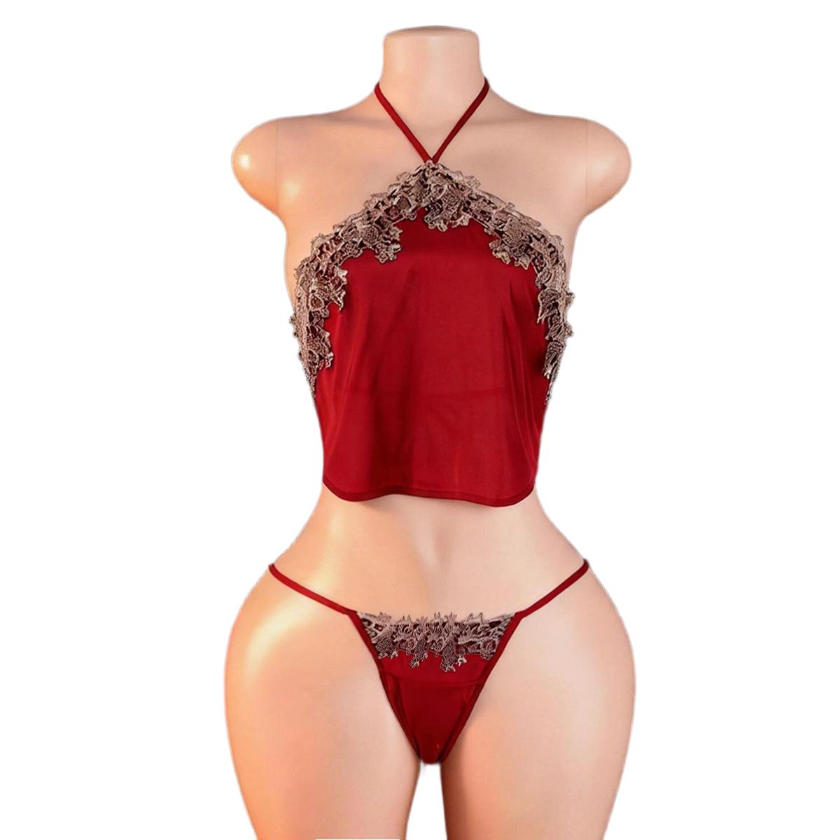 Anime Cosplay Female - Court Red Bellyband dengan Panty Sling