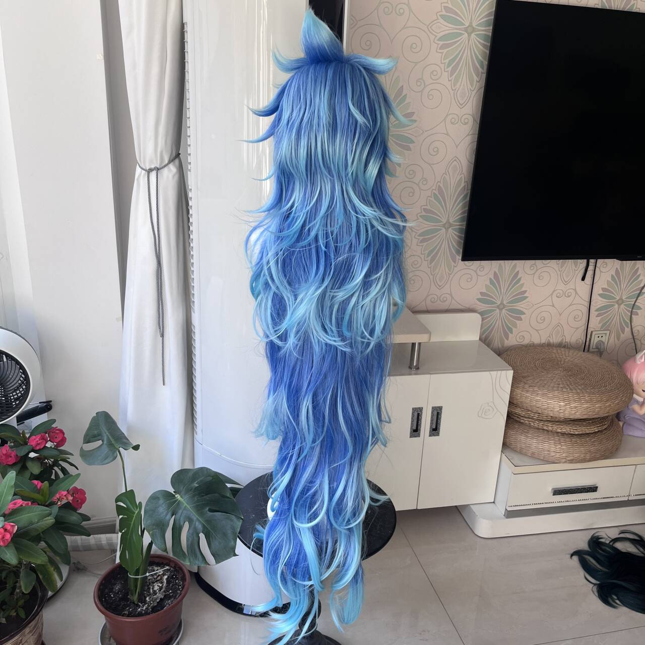 [Wig Bergaya] Wig Cosplay Idia - Anime Cosplay Blue Hair ulasan dan harga