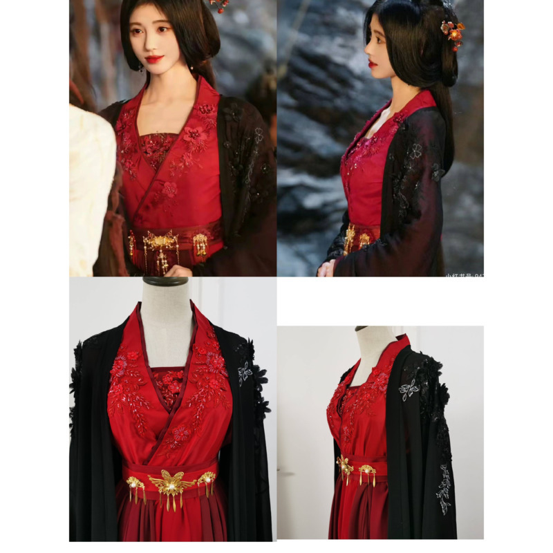 Kostum Hanfu Hitam Dan Merah J - Cosplay Anime Black ulasan dan harga
