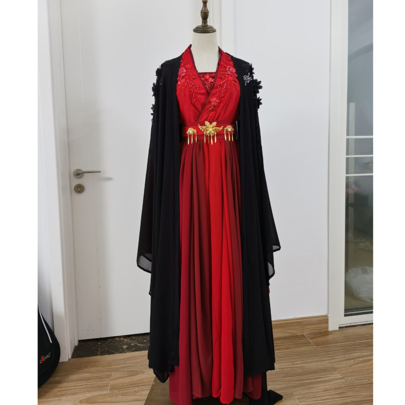 Kostum Hanfu Hitam Dan Merah J - Cosplay Anime Black ulasan dan harga