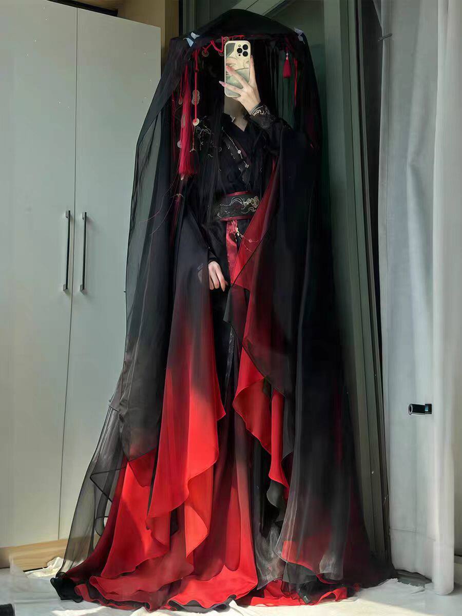 Setelan Jubah Xianxia Cina Kun - Cosplay Anime Black ulasan dan harga