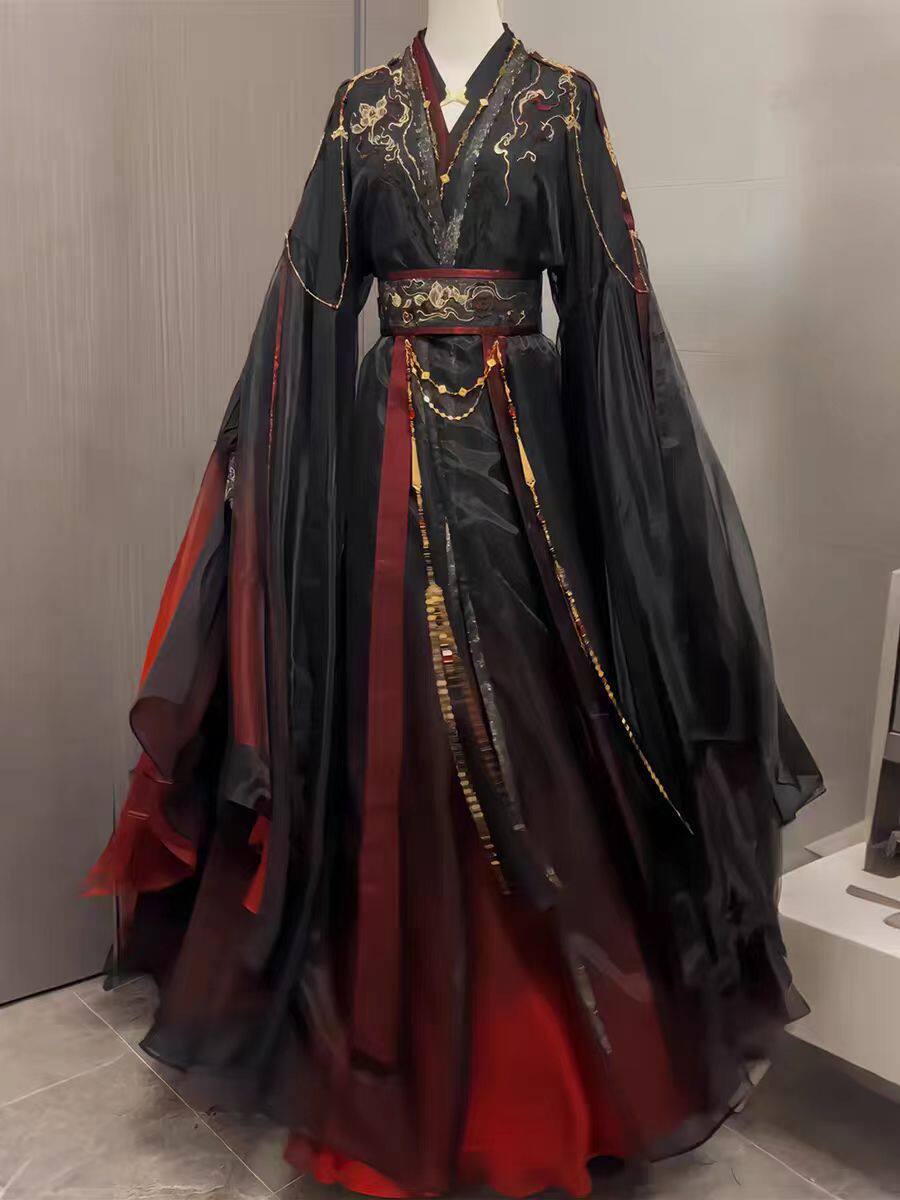Setelan Jubah Xianxia Cina Kun - Cosplay Anime Black ulasan dan harga