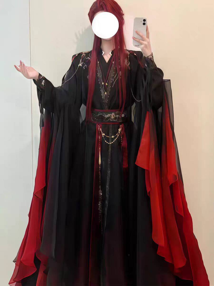 Setelan Jubah Xianxia Cina Kun - Cosplay Anime Black ulasan dan harga