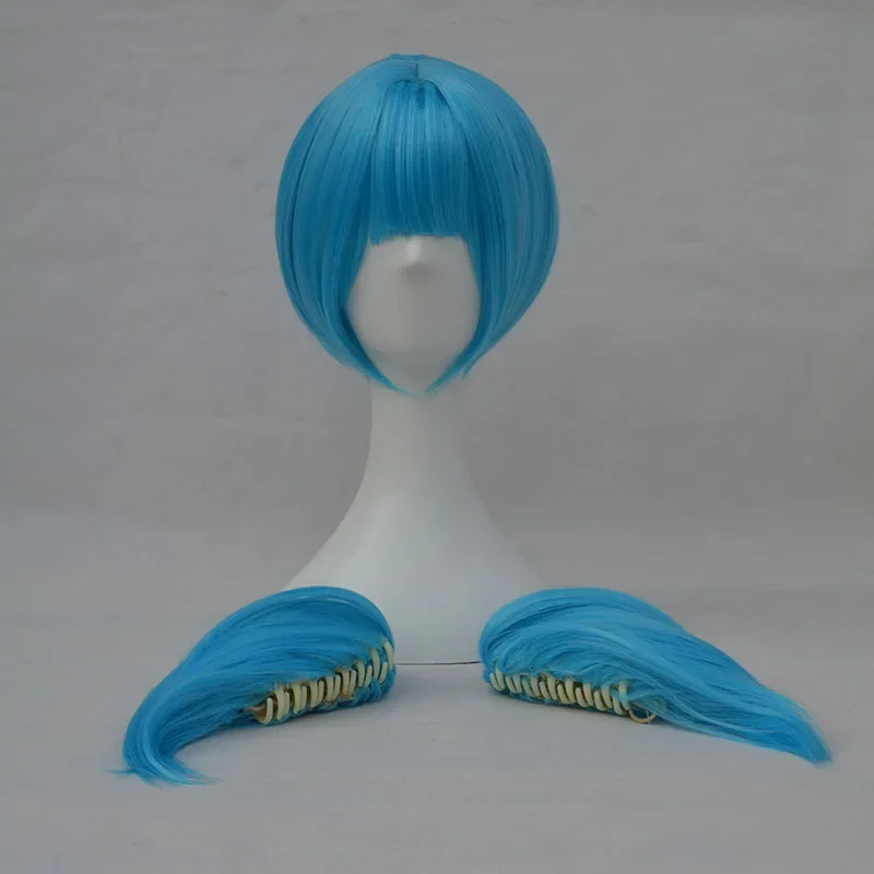 Wig Cosplay Sally Face Sallyfa - Anime Cosplay Blue Hair ulasan dan harga