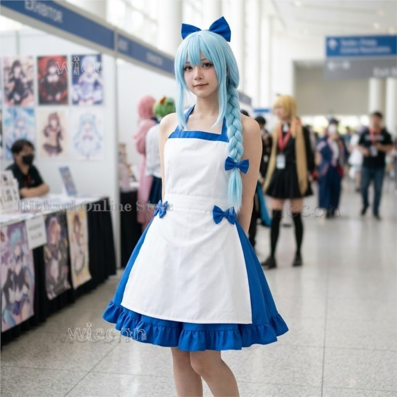Gaun Pembantu Loli Biru Putih  - Zenos Anime Cosplay ulasan dan harga
