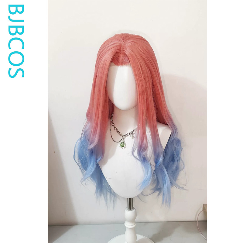 Wig yang ditata ‌ Wig Cosplay  - Anime Cosplay Blue Hair ulasan dan harga