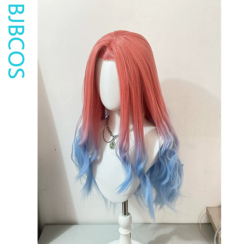 Wig yang ditata ‌ Wig Cosplay  - Anime Cosplay Blue Hair ulasan dan harga