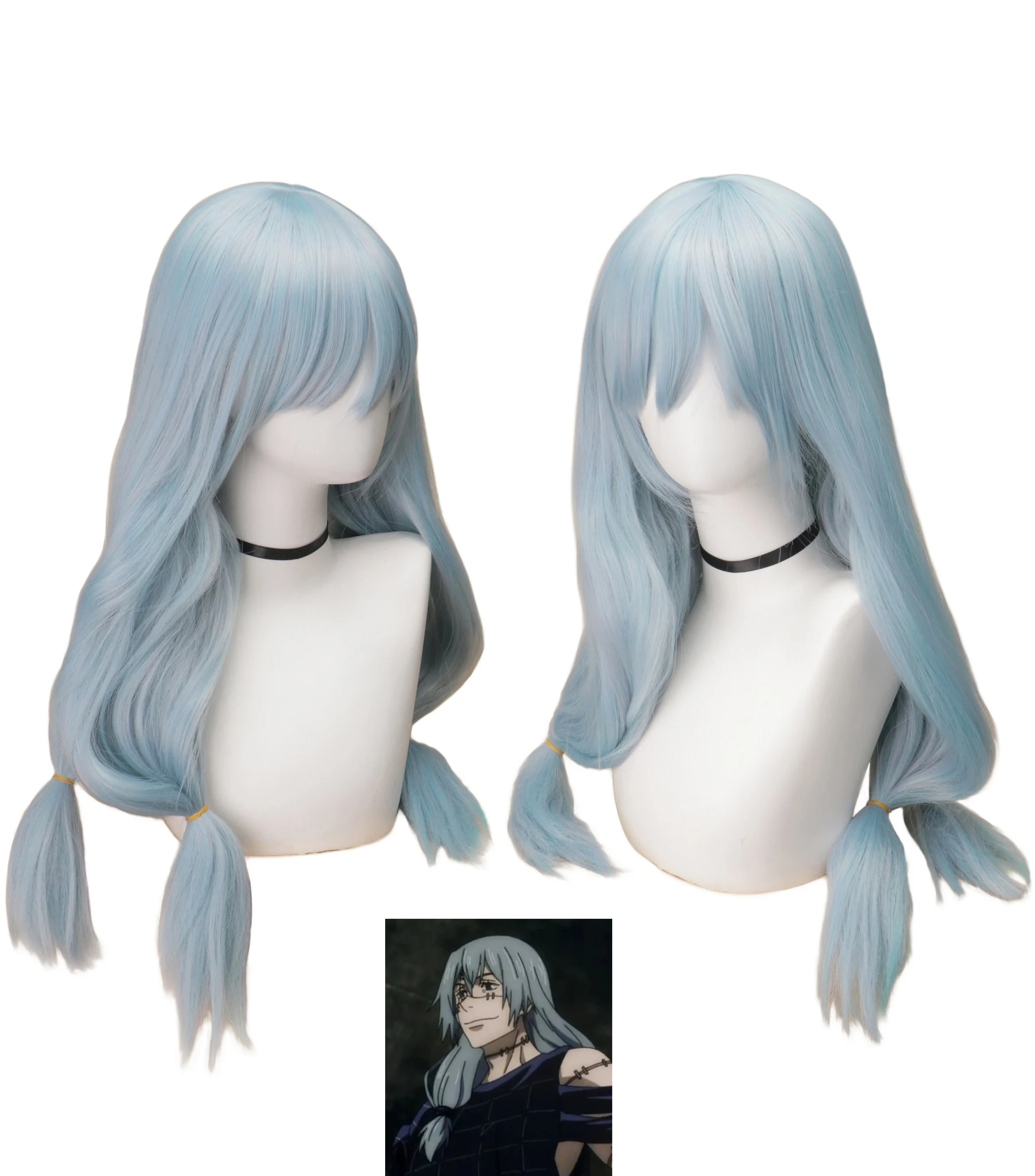 Wig Kostum Anime Mahito Cospla - Anime Cosplay Blue Hair ulasan dan harga