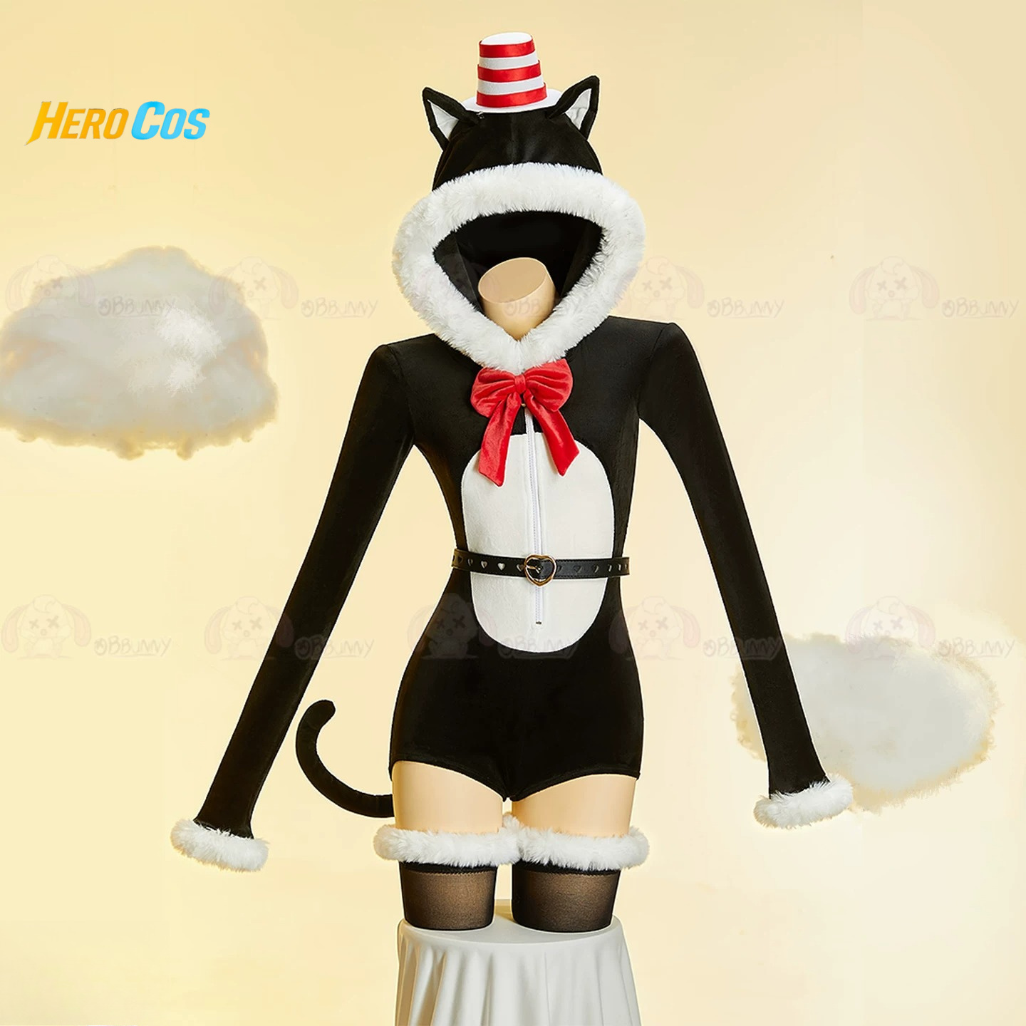 Kostum Cosplay Kucing Bertopi  - Anime Cosplay Jumpsuit ulasan dan harga