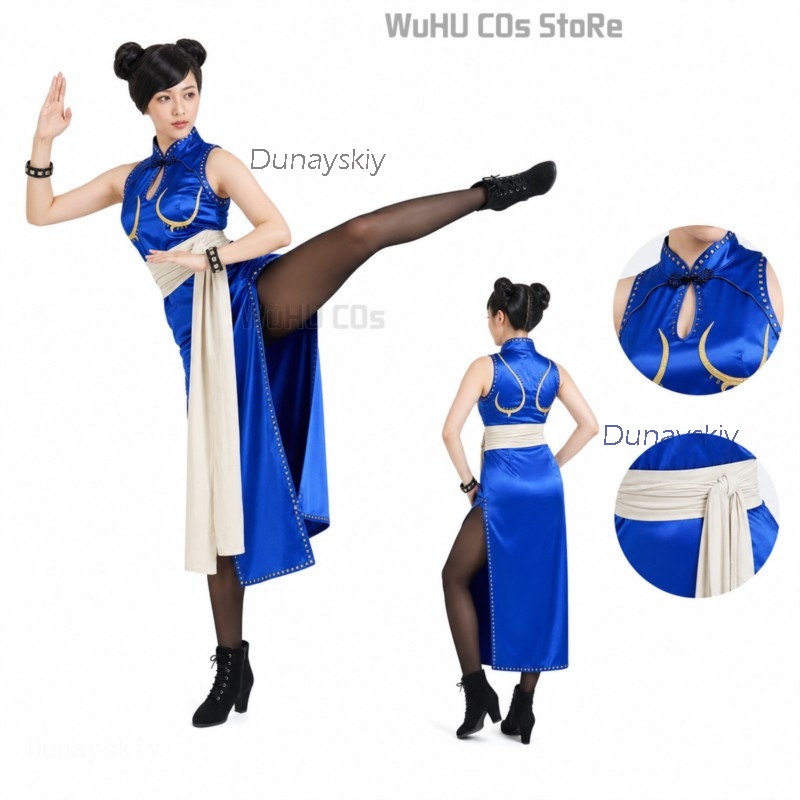 Set Kostum Cosplay Chun Li Dew - Live Action Anime Cosplay ulasan dan harga