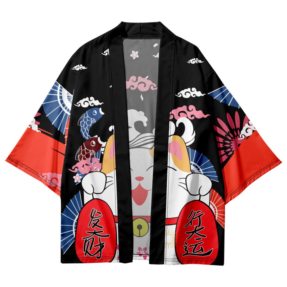Yukata Cosplay Kucing Cetak Ca - Asian Cosplay Anime ulasan dan harga