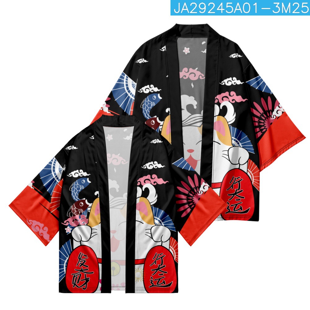 Yukata Cosplay Kucing Cetak Ca - Asian Cosplay Anime ulasan dan harga
