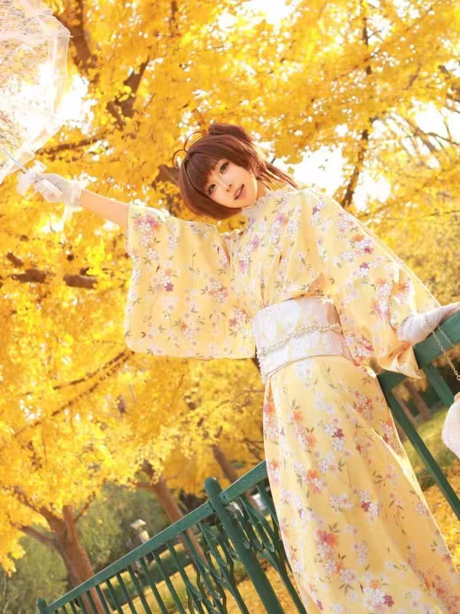 Kimono Kuning Lucu untuk Anak  - Asian Cosplay Anime ulasan dan harga